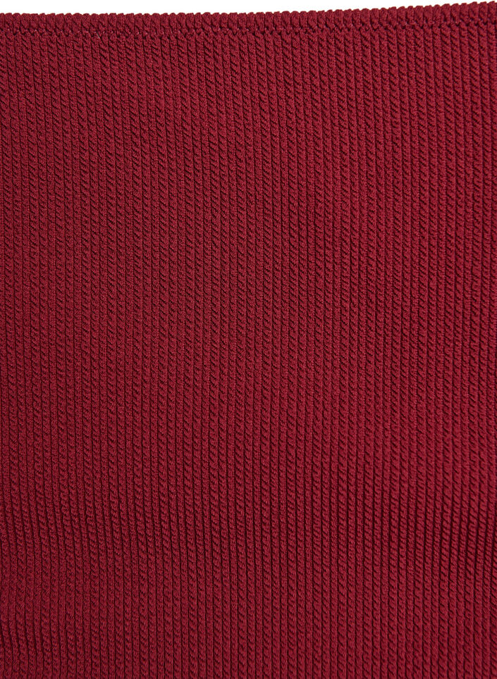 Bikinibroekje met hoge taille en textuur, Rood, Packshot image number 2