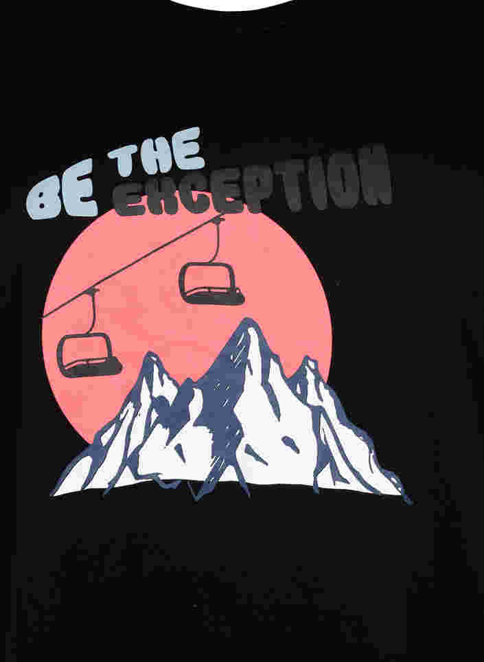 Katoenen t-shirt met opdruk, Black/Dubarry, Packshot image number 2