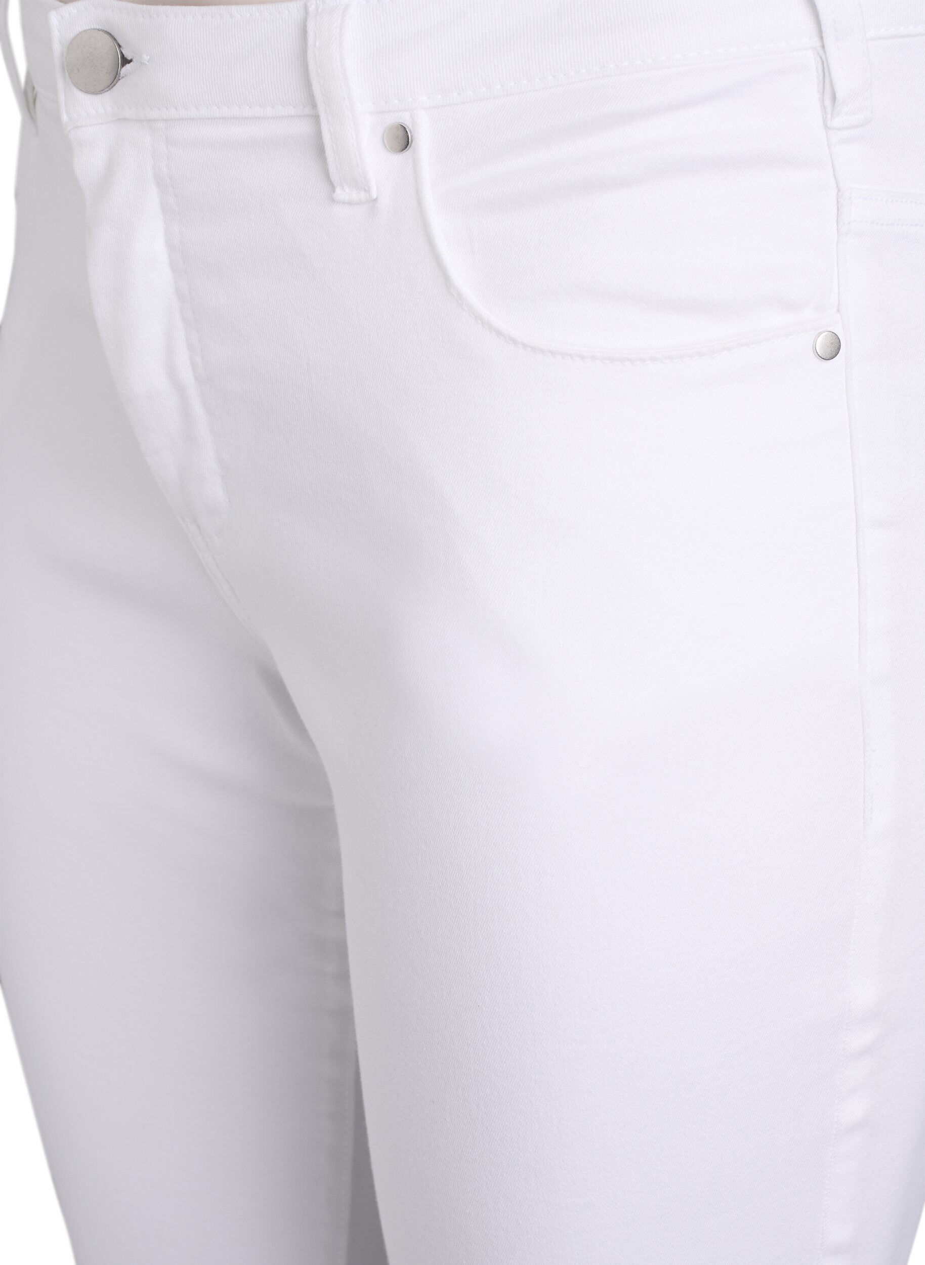 Zizzi Slim fit Emily jeans met normale taille, Wit, Packshot image number 2