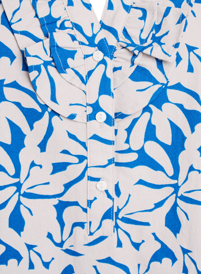 3/4 mouw blouse in katoen met strepen, Blauw, Packshot image number 2