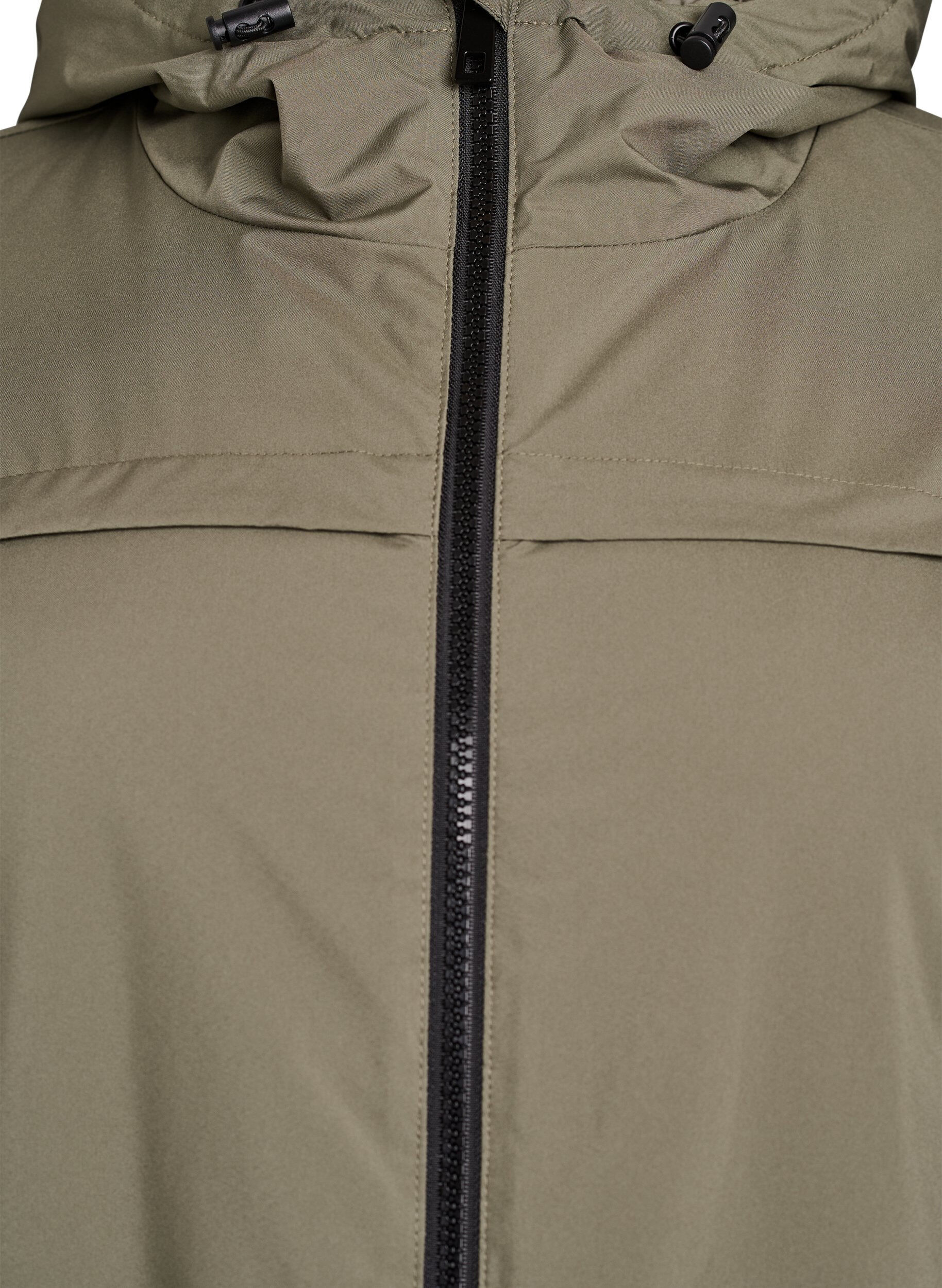 Zizzi Lichtgewicht gewatteerde parka met een capuchon, Groen, Packshot image number 2