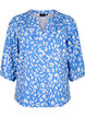 Katoenen blouse met 3/4 mouwen en print, Marina White AOP, Packshot image number 0