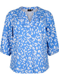 Katoenen blouse met 3/4 mouwen en print, Marina White AOP