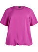Blouse met korte mouwen en elastische zoom, Roze, Packshot image number 0