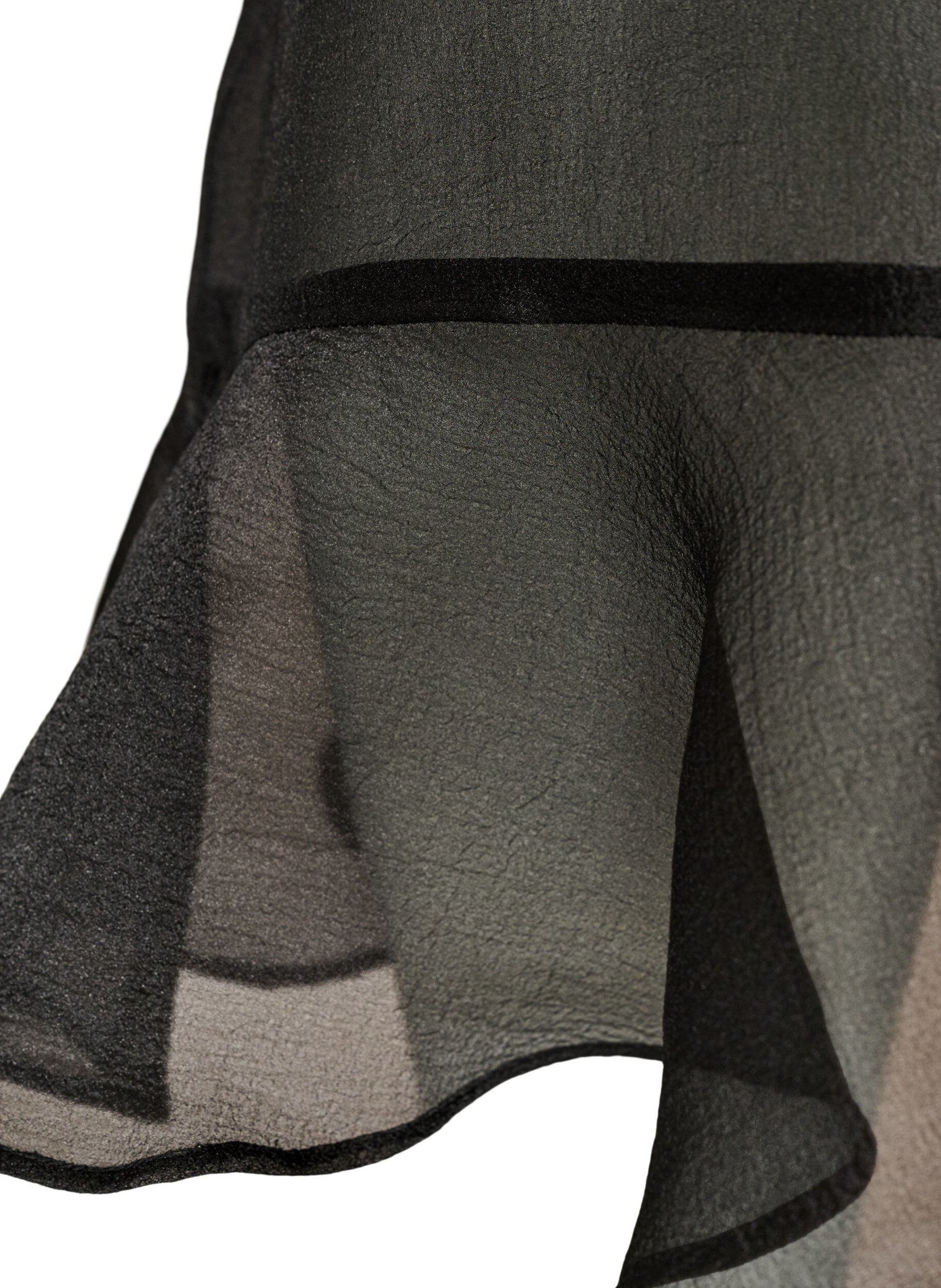 ZizziKorte organzajurk met ruchezoom, Zwart, Packshot image number 3