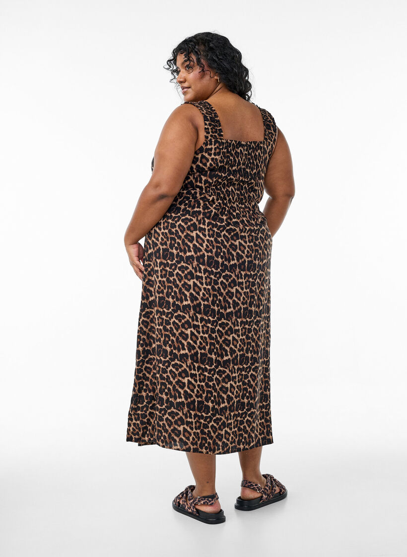 Zomerjurk met brede bandjes, Bruin, Model image number 1