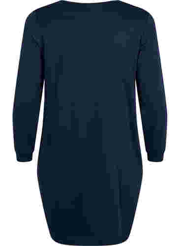 Sweatshirt jurk met v-halslijn, Navy Blazer, Packshot image number 1