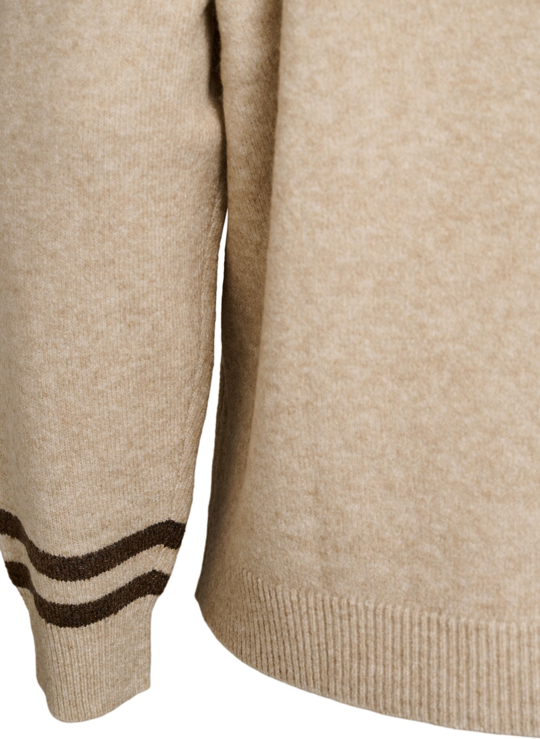 ZizziTrui met logo en contrasterende strepen, Beige, Packshot image number 3