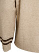 Trui met logo en contrasterende strepen, Beige, Packshot image number 3