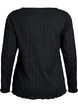 Jersey blouse met een golvende textuur, Zwart, Packshot image number 1