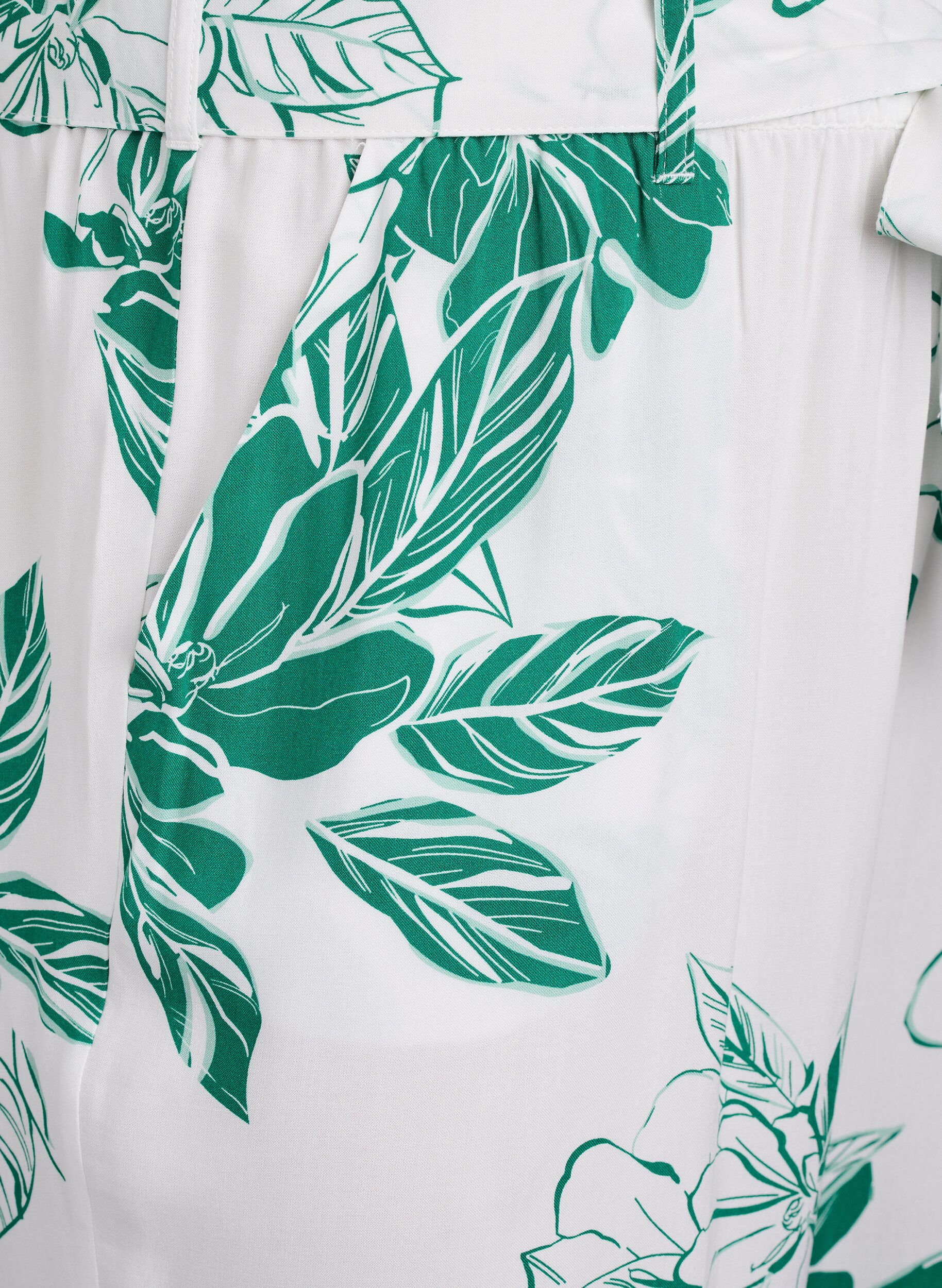 Zizzi Viscose broek met hoge taille, Groen, Packshot image number 2