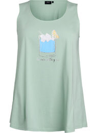 Katoenen top met a-vorm, Groen