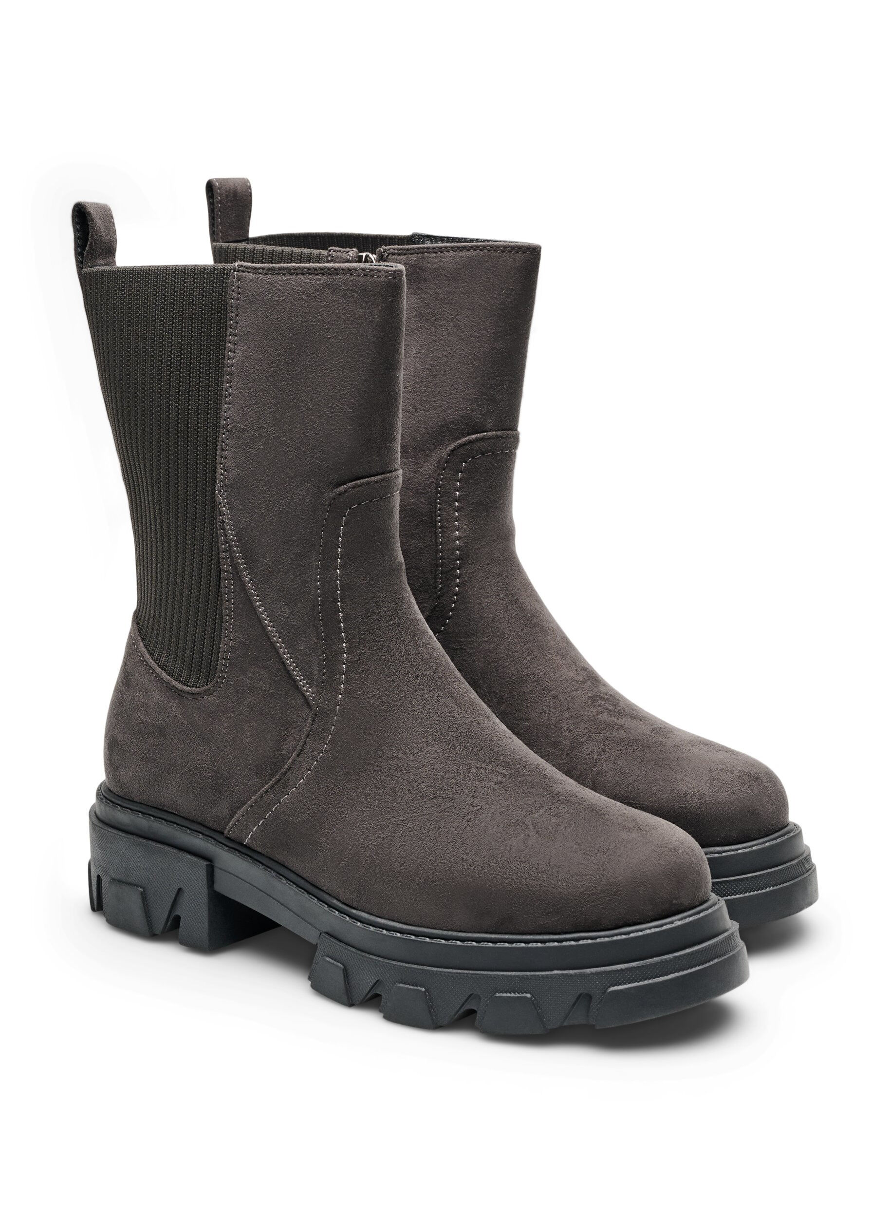 ZizziChunky boot in imitatiesu&egrave;de, Bruin, Packshot image number 1