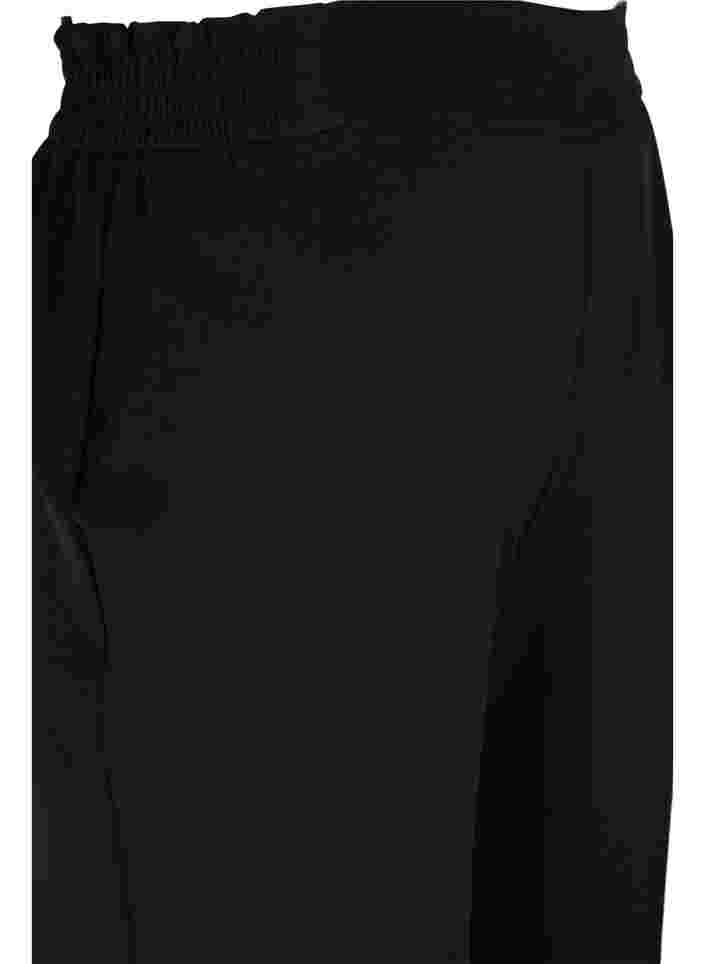 Effen broek met flare, Black, Packshot image number 3