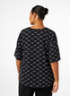 Blouse met V-hals en strikprint, Black Bow AOP, Model image number 1
