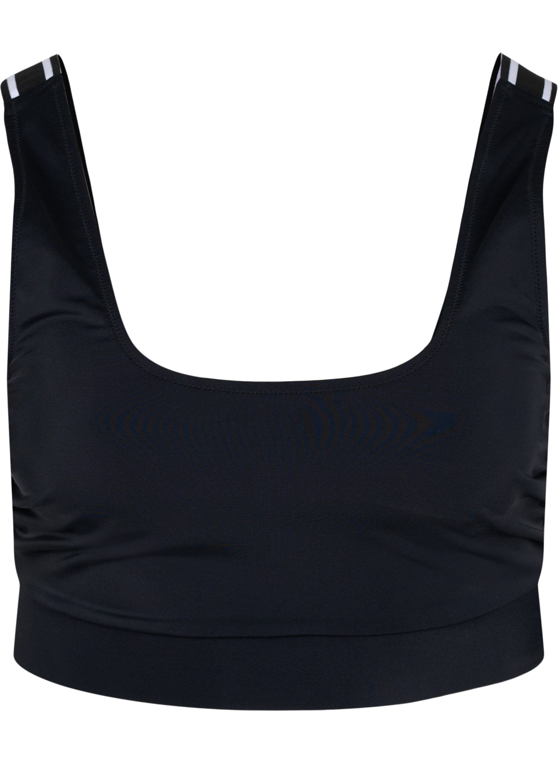 Zizzi Bikini top met gestreepte schouderbandjes, Black, Packshot image number 0