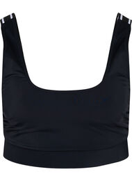 Bikini top met gestreepte schouderbandjes, Black