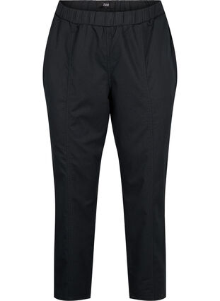 Katoen en linnen broek met zakken, Black, Packshot image number 0