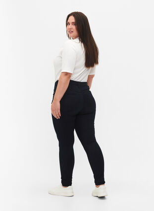 Super slim Amy jeans met hoge taille, Unwashed, Model image number 1