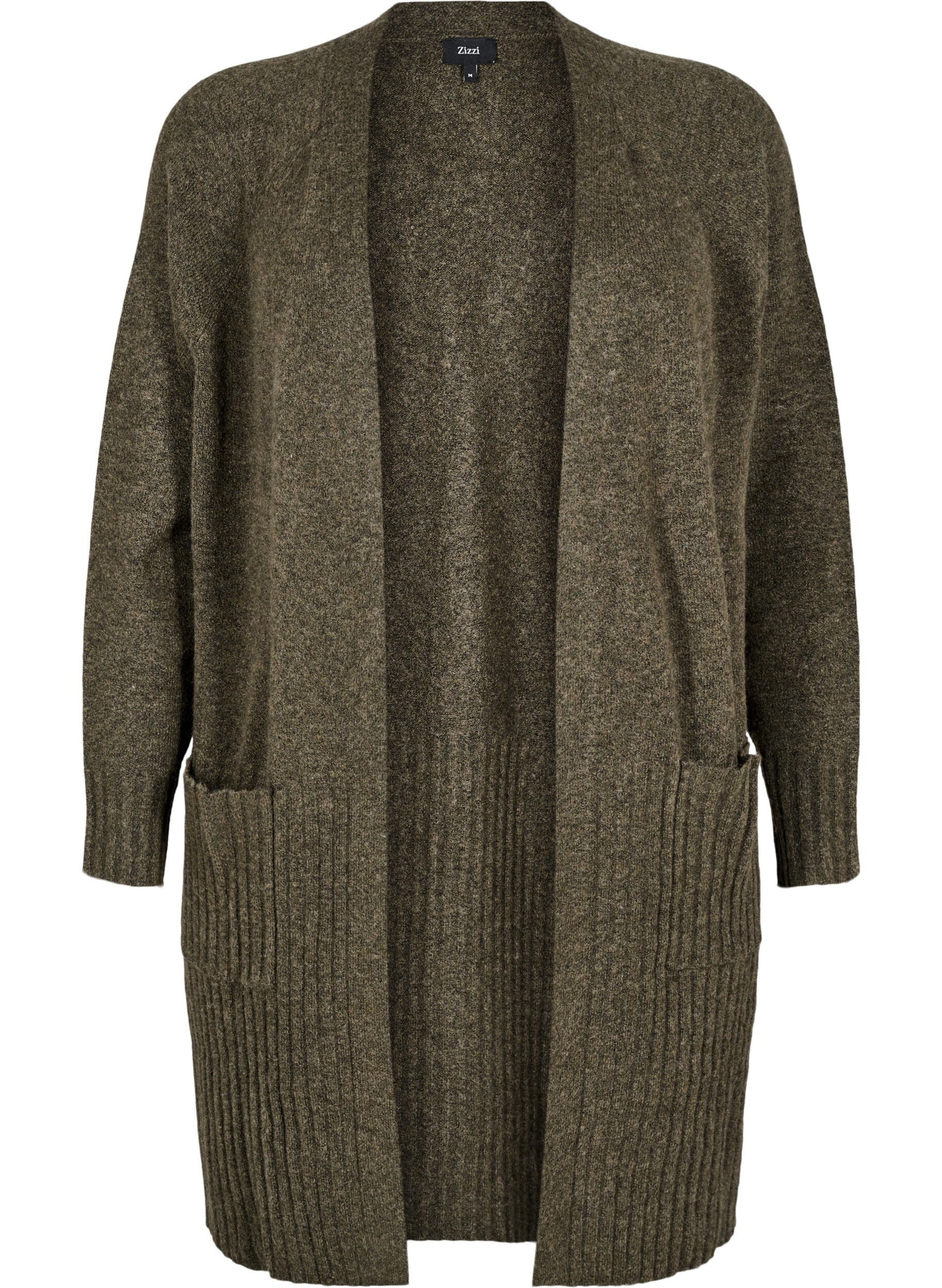 Zizzi Lang vest met zakken, Sea Turtle Mel., Packshot image number 0