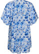 Korte viscose jurk met ballonmouwen, Blauw, Packshot image number 1