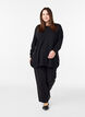 Gebreide blouse met knopen aan de zijkant, Zwart, Model image number 1