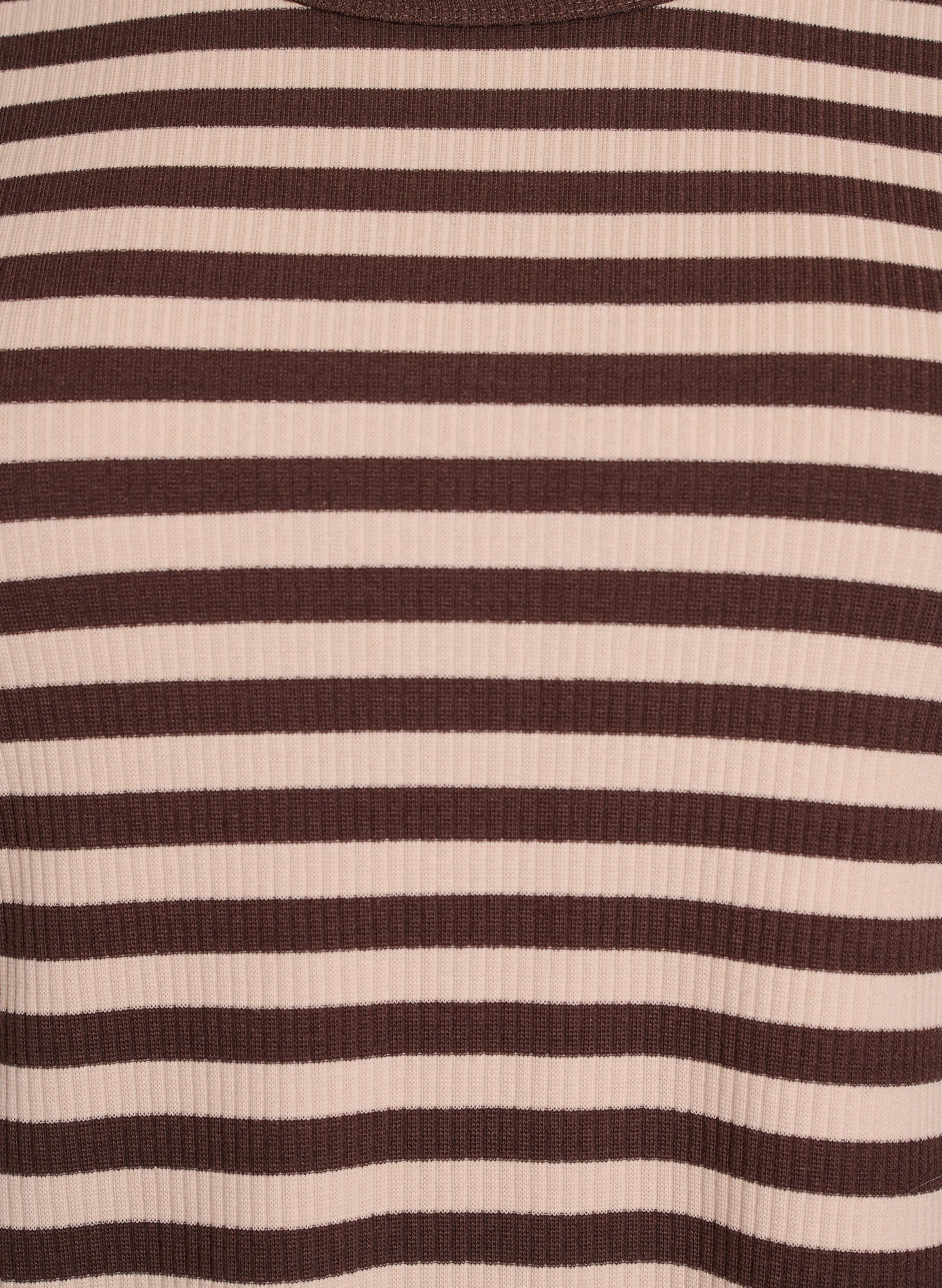 ZizziGestreepte blouse met lange mouwen, Bruin, Packshot image number 2