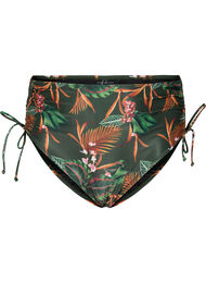 Druk bikini bodems met een hoge taille, Boheme Palm Aop 