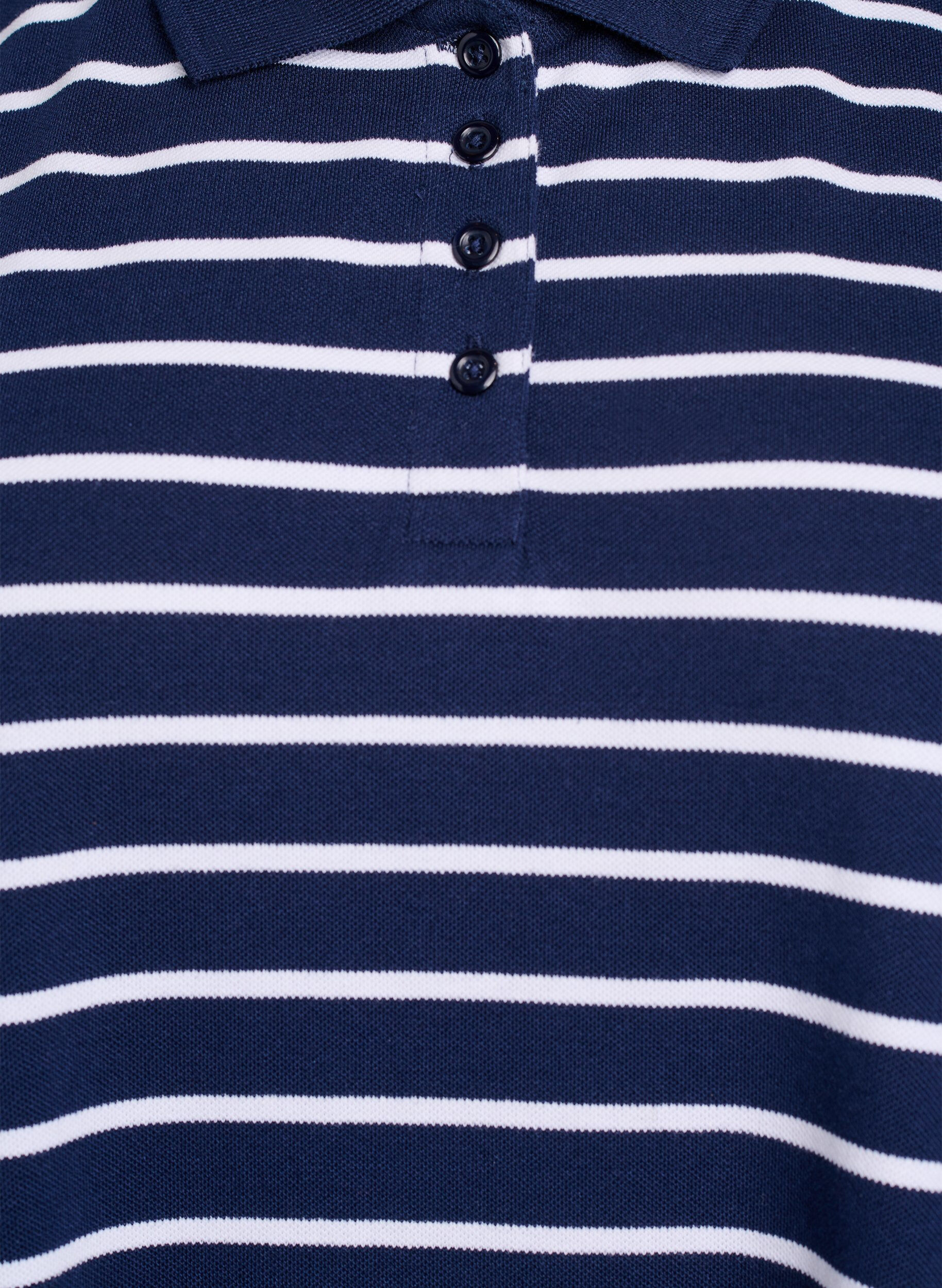 Zizzi Mouwloze polo jurk in midi lengte, Blauw, Packshot image number 2