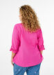 Katoenen blouse met een V-hals, Roze, Model image number 2