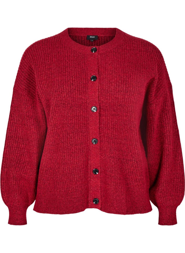 Vest van ribtricot met knopen, Rood, Packshot image number 0