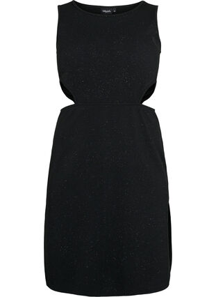 Mouwloze jurk met uitsnijding, Black, Packshot image number 0