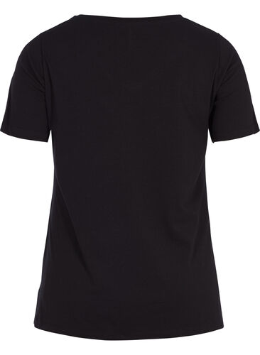 Basic t-shirt in effen kleur met katoen, Black, Packshot image number 1