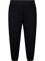 Jersey broek met 3/4 lange pijpen en hoge taille, Black