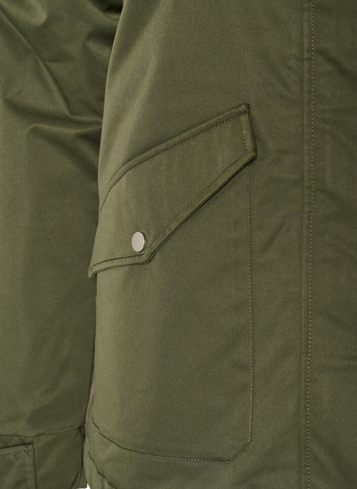 Gewatteerde parka met afneembare capuchon, Groen, Packshot image number 3