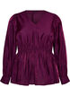 Glanzende viscose blouse met peplumeffect, Paars, Packshot image number 0