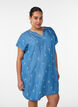 Lyocell jurk met een denimlook en geborduurde bloemen, Blauw, Model image number 0