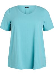 Effen basic katoenen T-shirt, Blauw