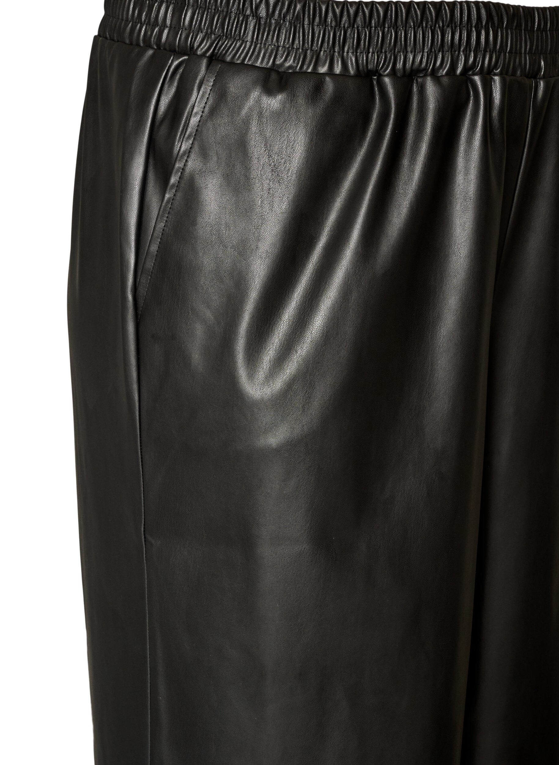 ZizziBallonbroek in imitatieleer, Zwart, Packshot image number 2