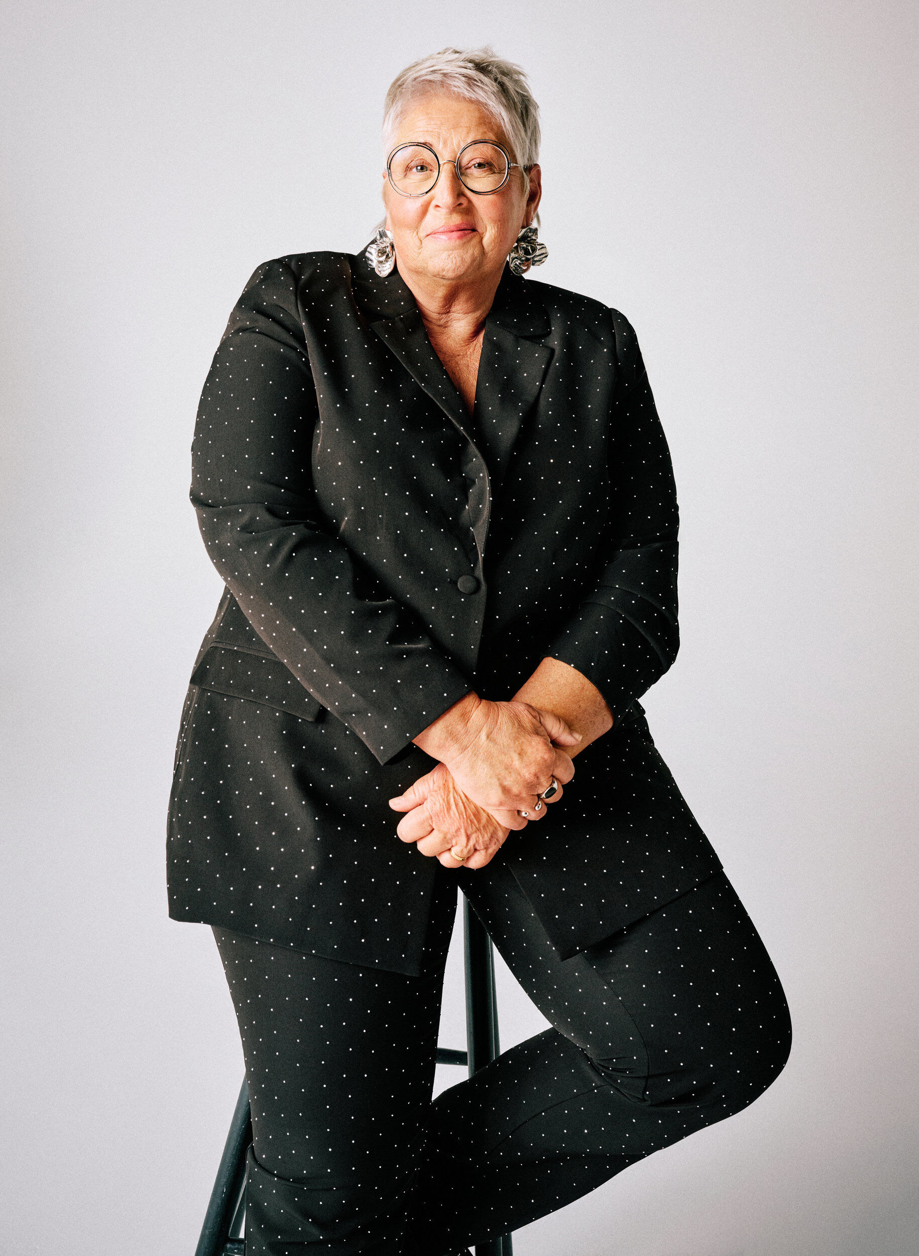 Zizzi Blazer met strass-steentjes, Zwart, Image image number 0