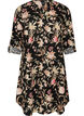 Lang shirt in linnen en viscose, Zwart, Packshot image number 0