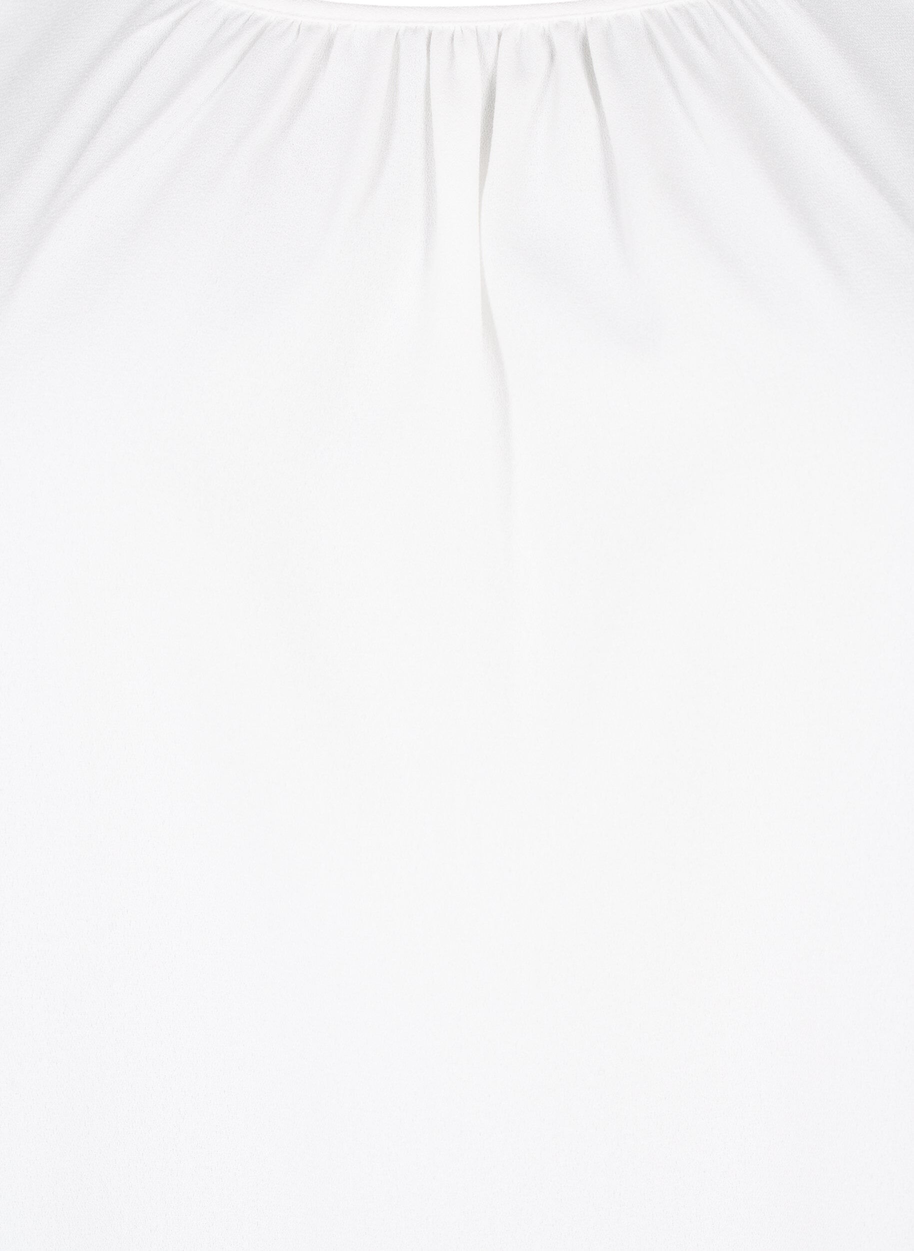 Zizzi Blouse met lange mouwen en gehaakte details, Bright White, Packshot image number 2