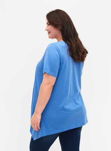 Katoenen t-shirt met korte mouwen, Ultramarine HEAVENLY, Model image number 1