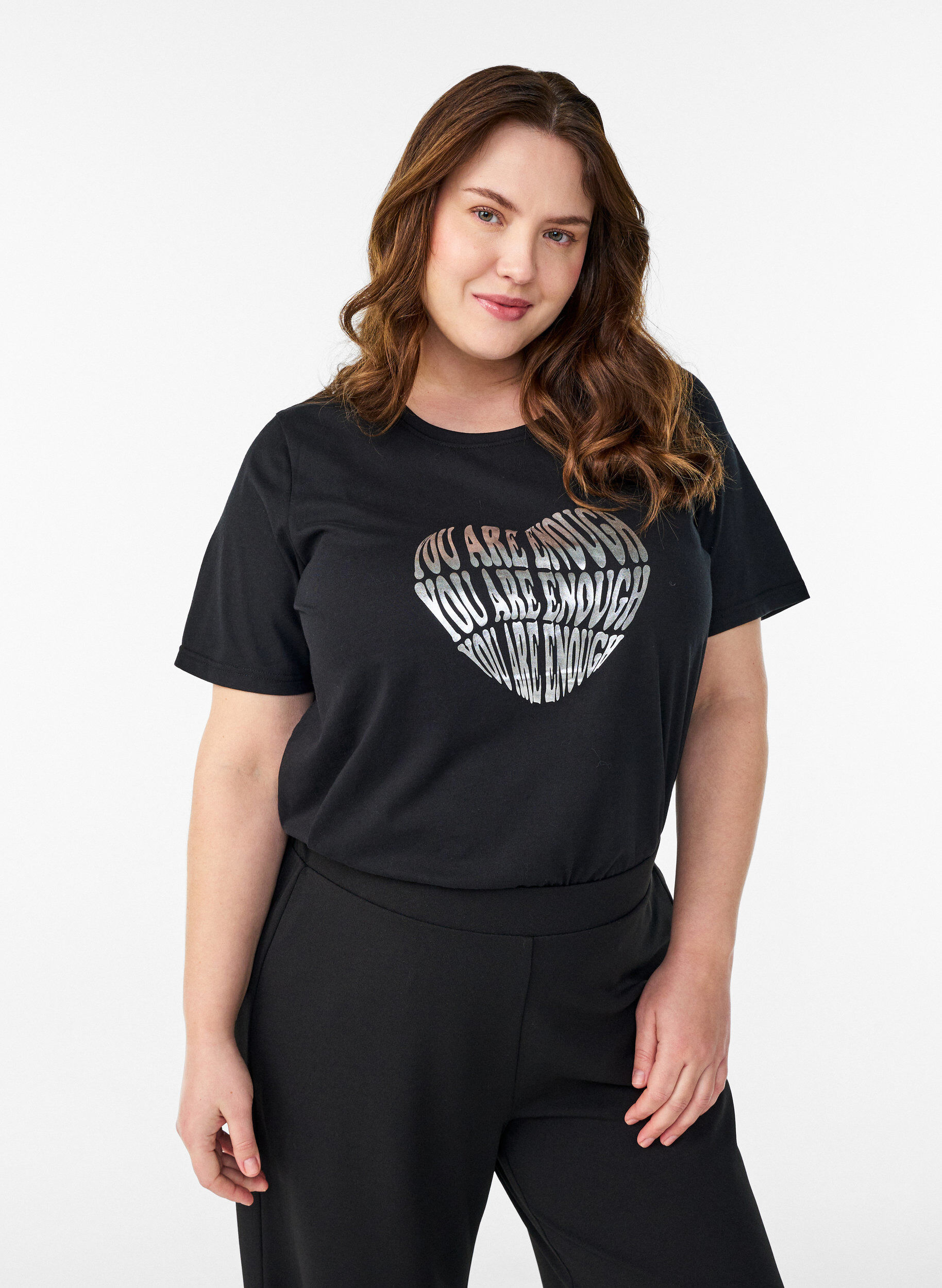 ZizziT-shirt met print, Zwart, Model image number 0
