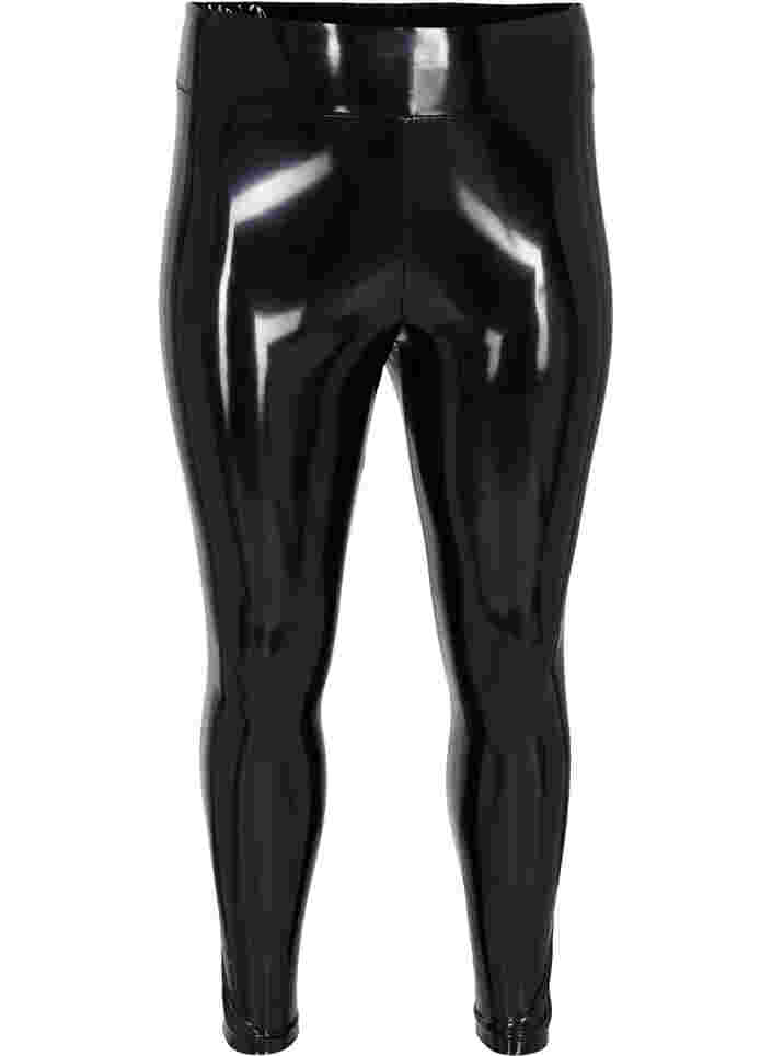 Wet look leggings, Black Shiny, Packshot image number 0
