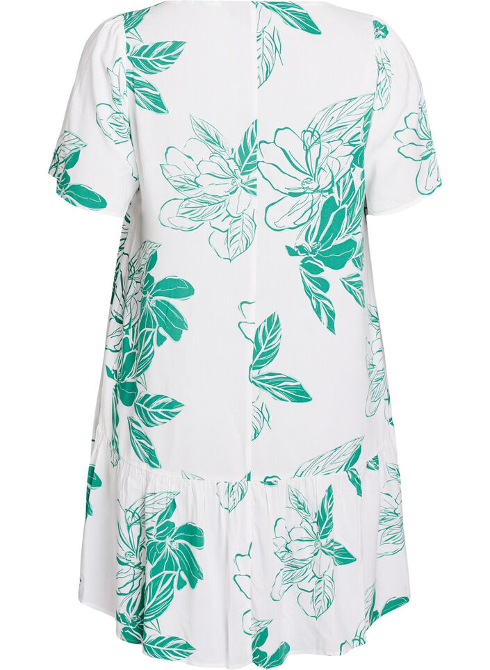Jurk van viscose met coupenaad, Groen, Packshot image number 1