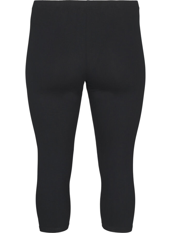 Basic 3/4 viscose leggings, Black, Packshot image number 1
