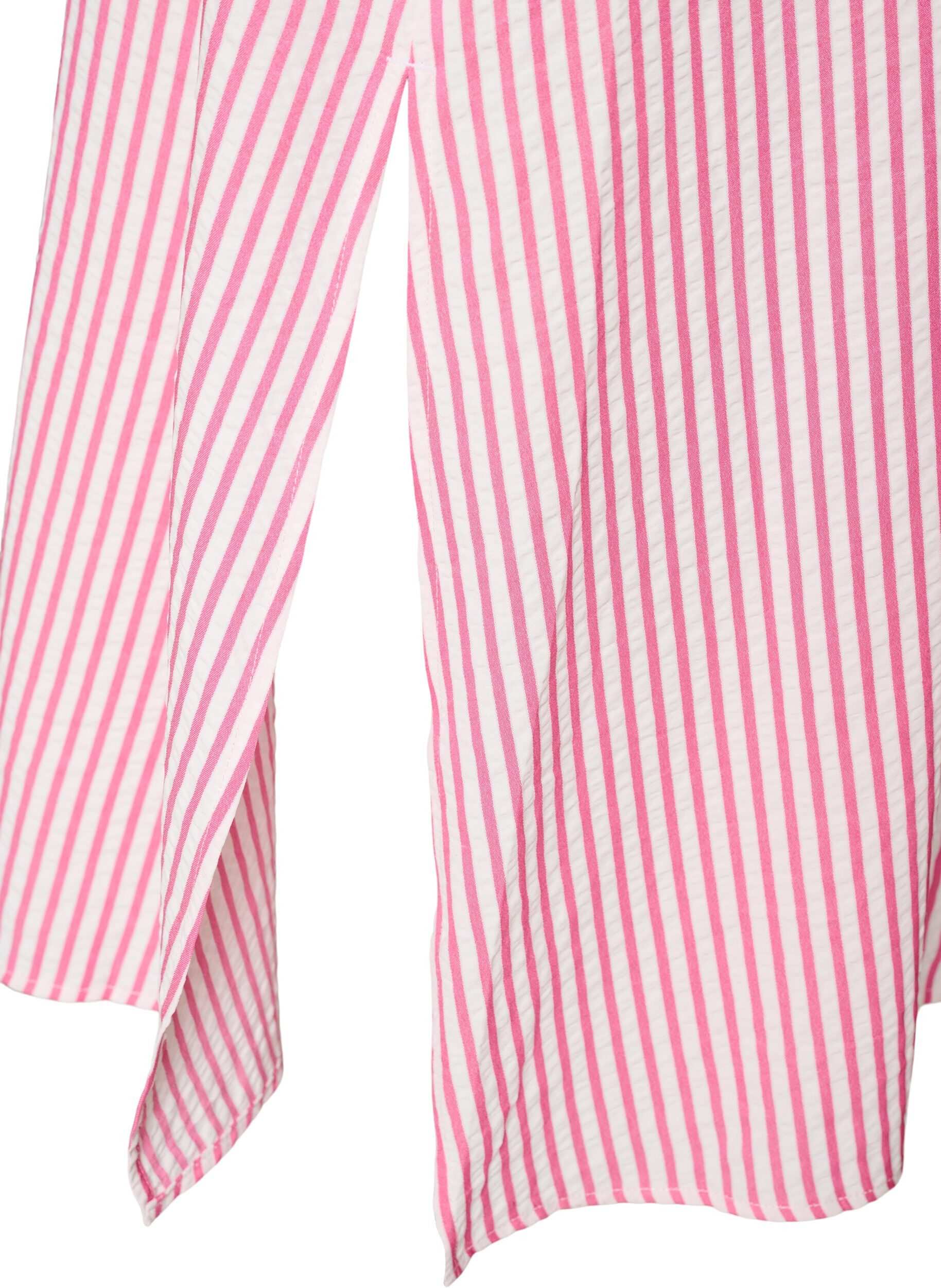 ZizziEnkellange overhemdjurk met strikceintuur en strepen, Roze, Packshot image number 3