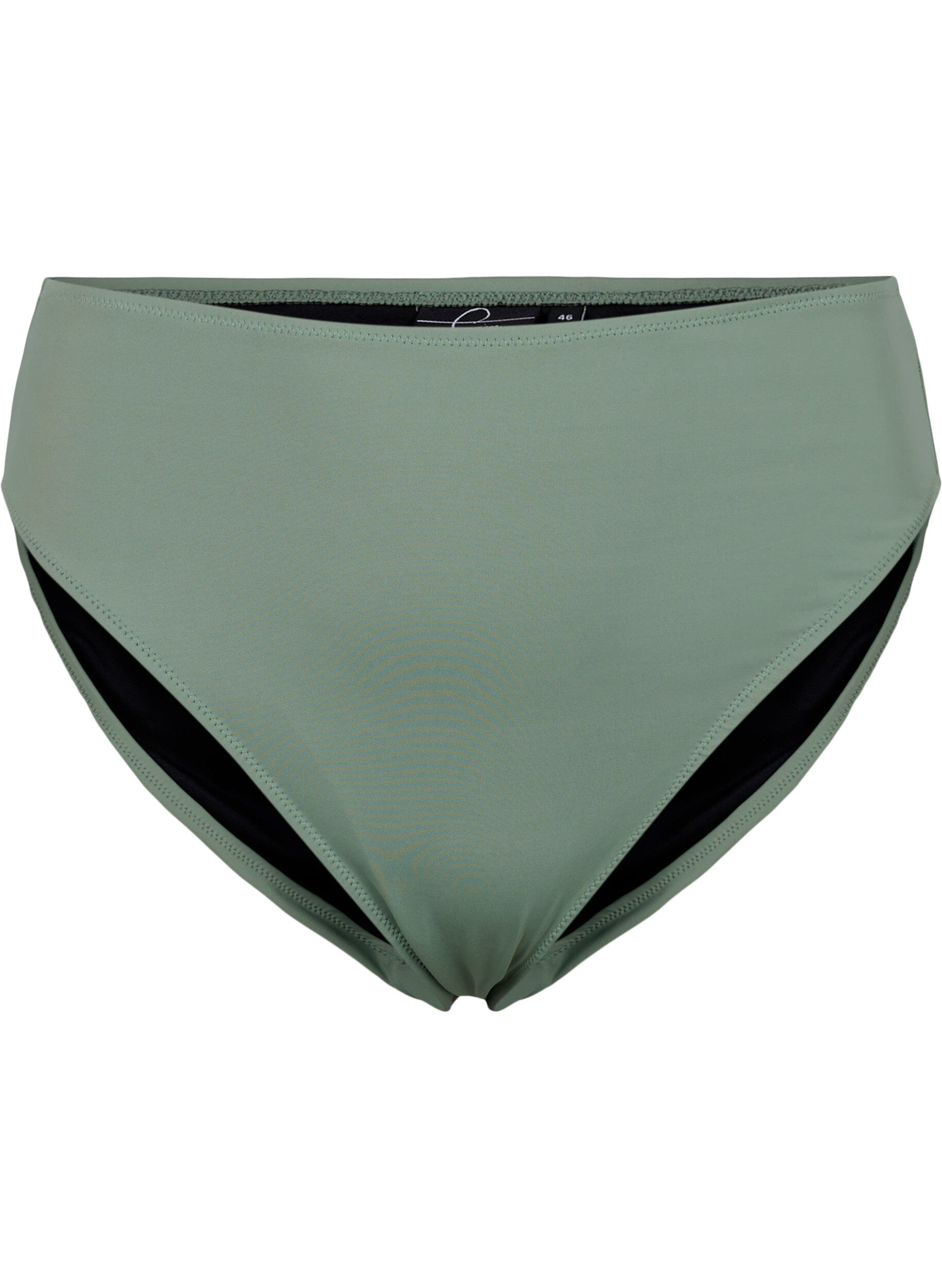 Zizzi Tai bikini broekje met normale taille, Groen, Packshot image number 0