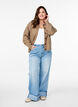 Vest van ribtricot met knopen, Bruin, Model image number 1